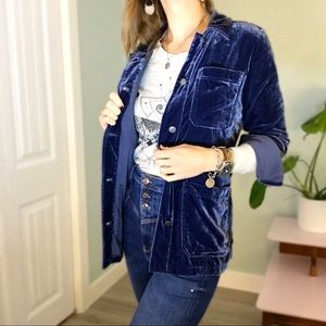 Gap Blue Velvet Utility Jacket
